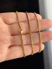 Gold Plated Stainless Steel Box Chain For Women, Men 2MM