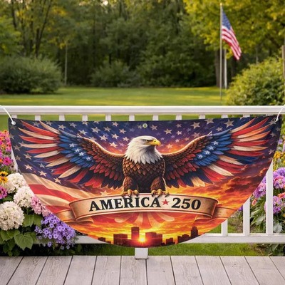 America USA 250th Anniversary Semicircle Flag Outdoor Patriotic Decor