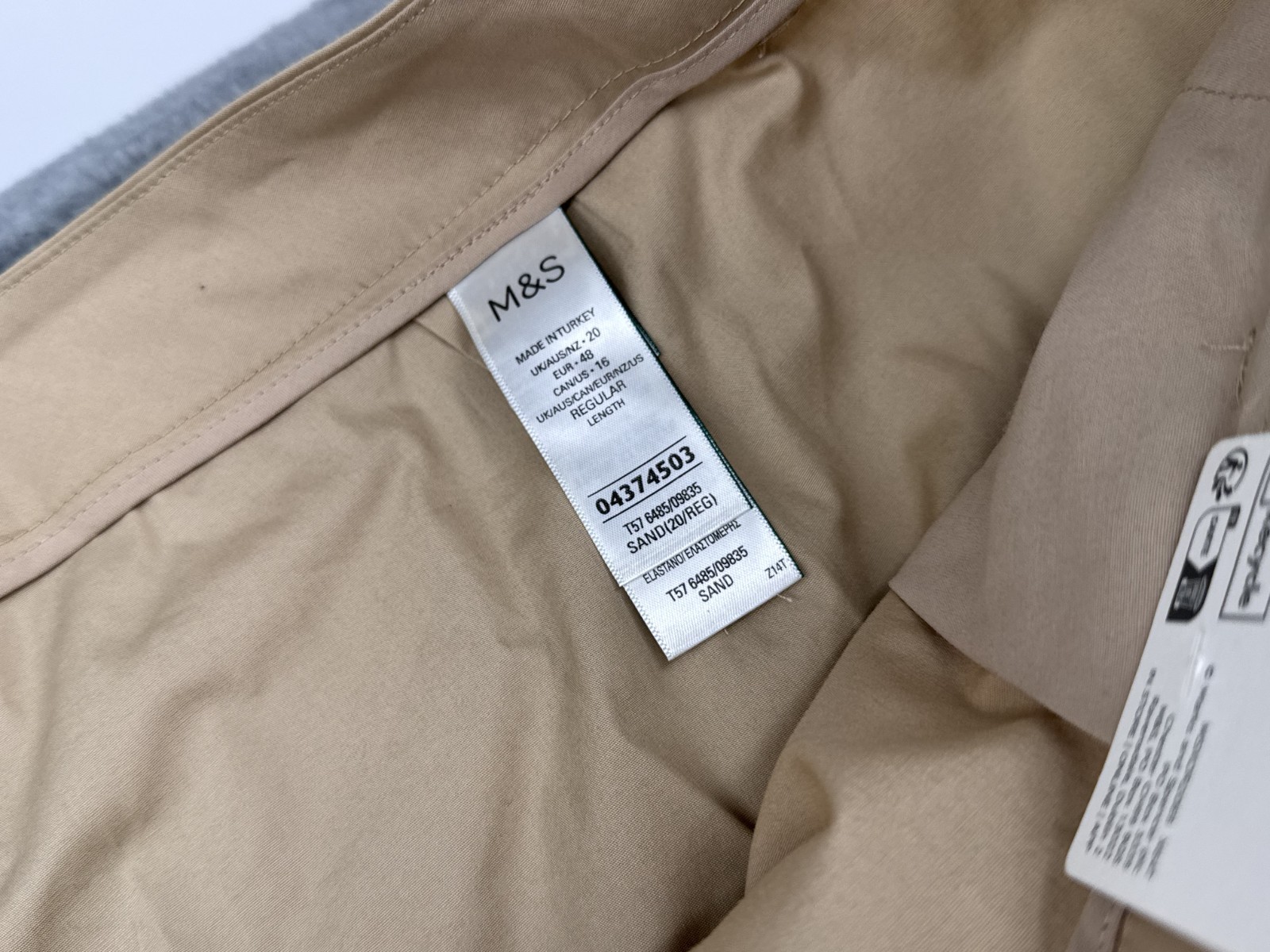 M&S Womens Cargo Trousers UK 20 Regular Sand Beige Wide Leg Stretch BNWT Pockets image 4