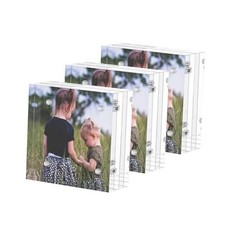 Acrylic Mini Frames 2x2, 3 Pack, Small Frame 2x2 for Tickets, Clear Picture
