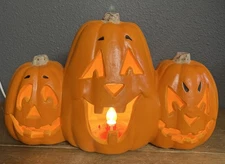 Vtg 1998 The Paper Magic Group Halloween 3 Pumpkin Jack-O-Lantern Light 17 X 12”