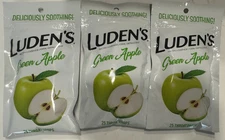 3 Bags Luden's Green Apple Flavor Throat Drops 25 Count- Exp 9/25 SEALED Ludens