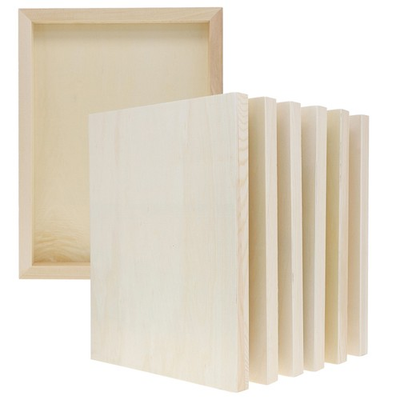 #ad 6 Pack Unfinished Wood Canvas Boards for Painting Deep Cradle 9x12 Panels $30.15