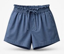 Womens Blue Shorts UK 16 Elastic Waist Summer Casual Lightweight