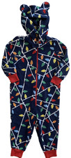 Gymboree Toddler Christmas Lights Hooded Fleece Pajama, XXS 3 