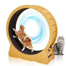 38" Large Cat Treadmill for Indoor Natural Wood Cats Running Exerciser Wheel Toy