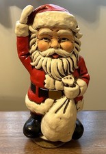 Vintage 1970s Santa Claus  Ceramic Music Box - Works Great - Made In Japan