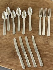 1950's Aluminum Child's Toy Silverware Pieces Play Set Made In USA.