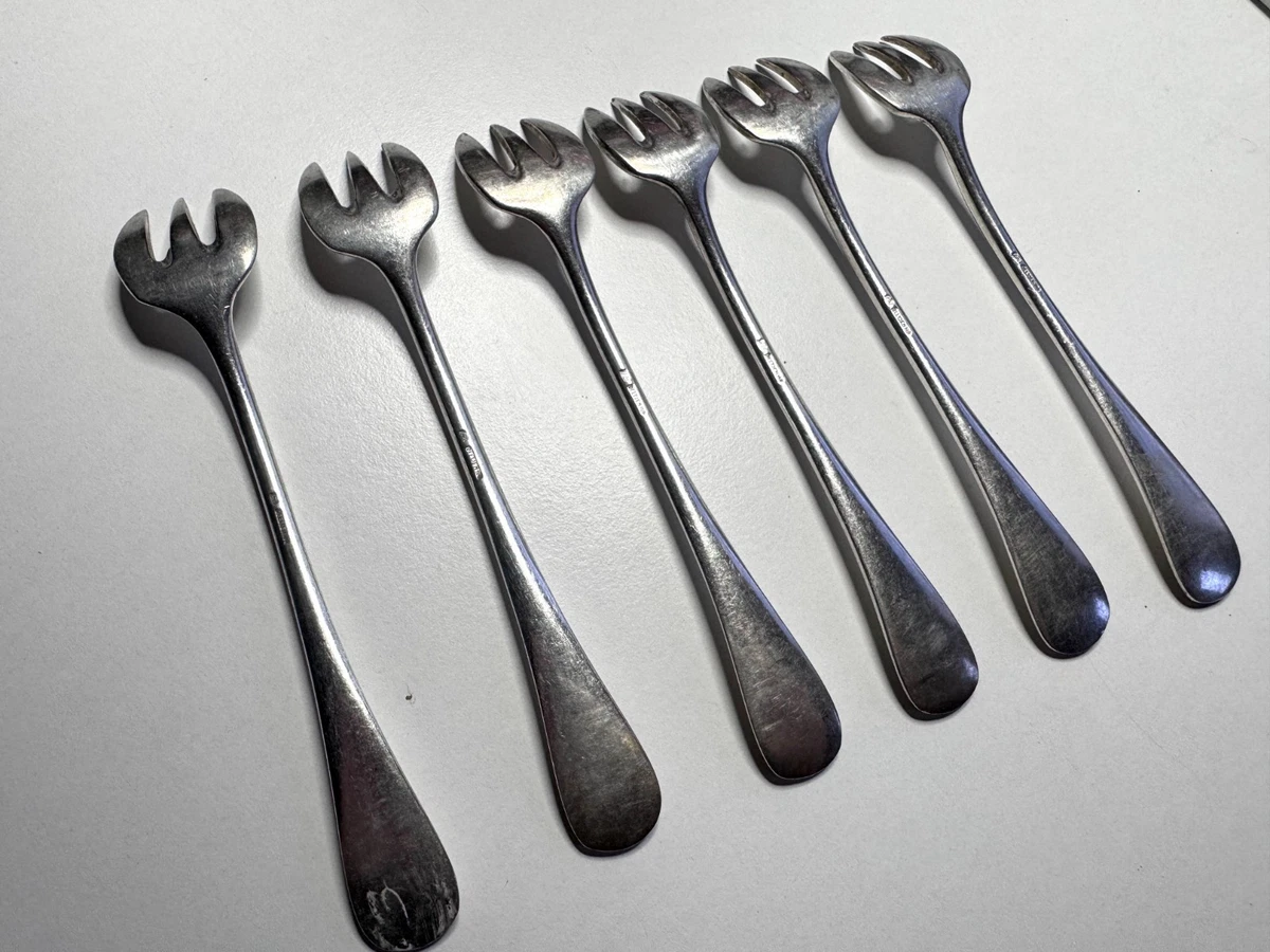 Lot de 6 fourchettes à huître Deetjen 100 moderniste 1960