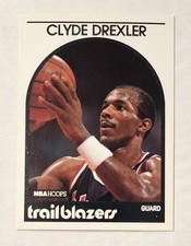 CLYDE DREXLER 1989-90 NBA Hoops #190 Trail Blazers HOF All-Star