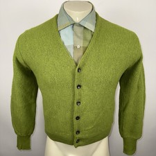 Vtg 60s Puritan Sweater Mens Kurt Cobain Cardigan MCM Mod Alpaca Wool USA Small