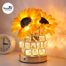 Sunflowers Flower Lamp,Rechargeable Cordless Touch Table Lamp,3-Colour Infinitel