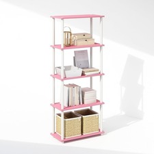 Turn-N-Tube Book Shelf 5-Tier Bookshelf Bookcase W/ Multipurpose Compact Display