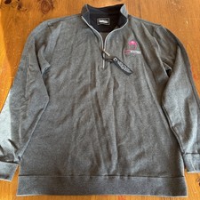STRAIGHT DOWN Men  s Burnside 1/4 Zip Fleece Pullover Gray XL NWT Corporate Logo