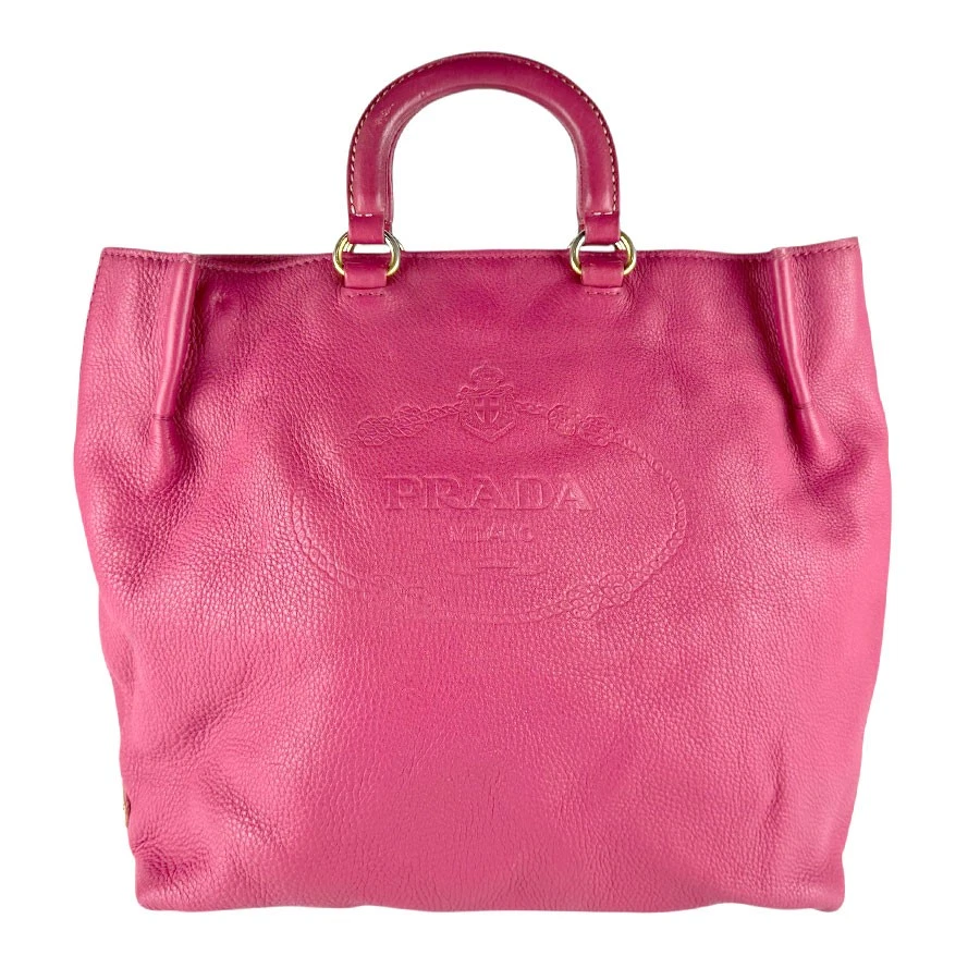 Prada — Auth PRADA Handbag Shoulder Bag Pink Leather/Goldtone - z8605