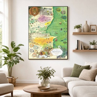 The Chronicles of Narnia Map Fantasy Illustration Poster