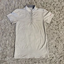 Girl’s Size 12 White Animo Short Sleeve Horseback Riding Show Shirt