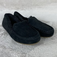 Koolaburra by UGG Riley Slippers Kids 5 Womens 6 Black Suede Moccasin Loafer NEW