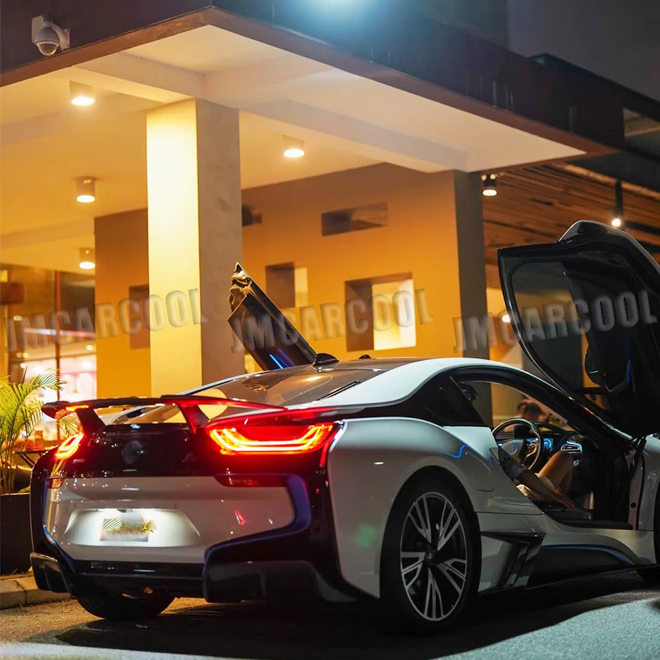 For BMW I8 Coupe 2014-20 Real Carbon Fiber Rear Trunk Spoiler Highkick Wing Lip - Image 4 of 4