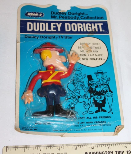 SEALED 1972 Wham-O Dudley Doright Fun Flex Figure MOSC NOS Jay Ward Cartoon 70s