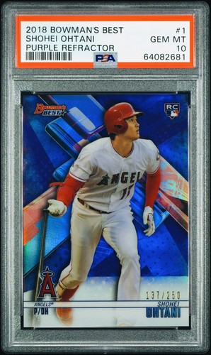 2018 Bowman's Best Purple Refractor #1 Shohei Ohtani Rookie Card /250 PSA 10 🔥