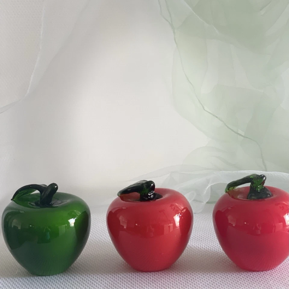 Still Life with Murano 苹果 Murano 玻璃装饰苹果复古 3 件套 — 第 4/4 张图片