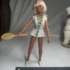 Vintage 1974 Kenner Dusty Doll w Tennis Outfit Shoes Tennis Racket