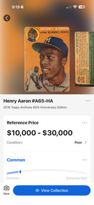 Henry Aaron and Roberto Clemente vintage baseball card singles