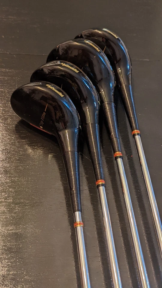 4 Spalding Top-Flite Vintage Wood Set W/ Covers Registered Bird On Ball Set  - Image 4 of 4