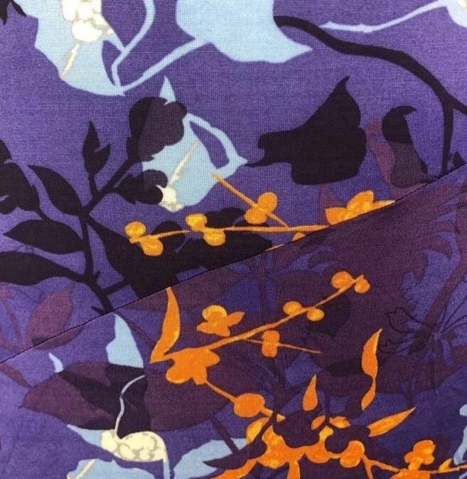 Abito asimmetrico estivo floreale giungla KENZO grande viola midi bodycon vacanza