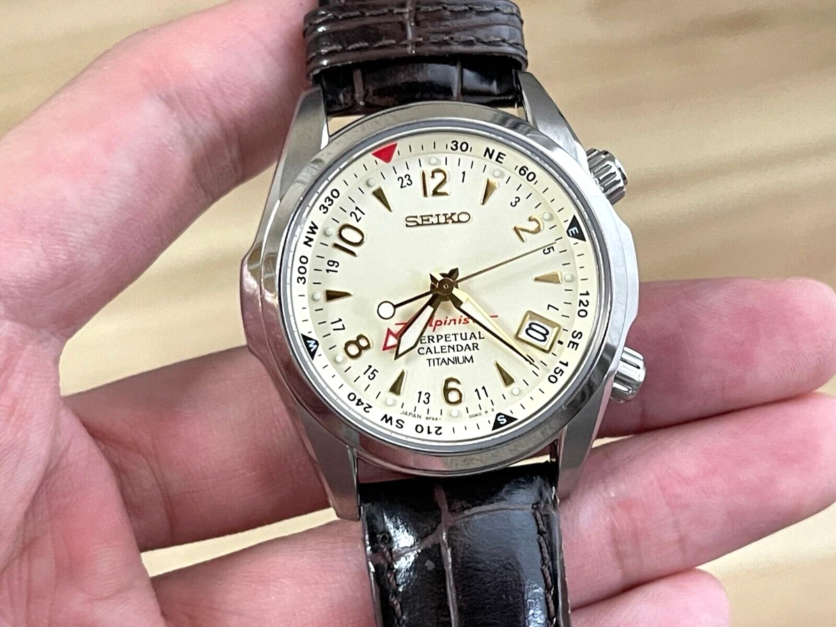 Seiko Red Alpinist 8F56 00D0 Perpetual Calendar Titanium SBCJ031