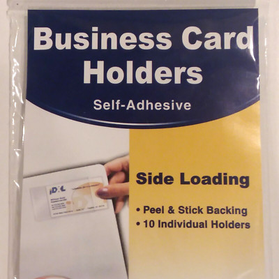 50 (5-10 PACKS) C-Line Self-Adhesive Business Card Holders Side Load 2'' x 3-1/2''