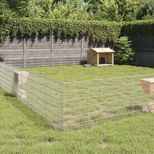 Free Range Animal Enclosure Rabbit Hutch Free Range Pen Galvanized Iron vidaXL - Picture 2 of 48