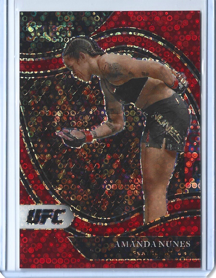 2021 Select UFC Amanda Nunes Octagonside Red Disco Prizm # 62/199