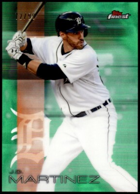 E911 JD MARTINEZ GREEN REFRACTOR 2016 TOPPS FINEST 72/99 DETROIT TIGERS RED SOX