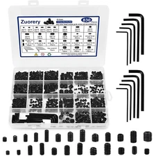 830-Piece Metric & SAE Set Screw Assortment Kit, Alloy Steel Grub Screws