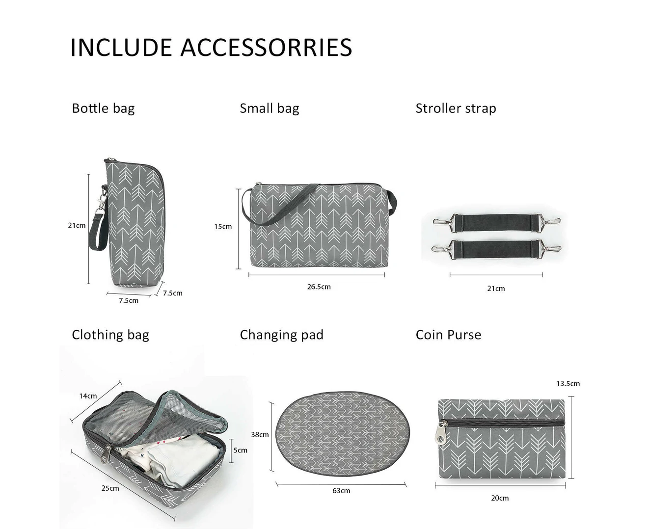 Diaper Bag Set Nappy Bags Stroller Bag Organizer Set,Arrow 313108544537 eBay