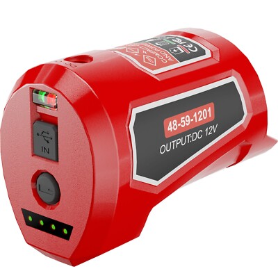 For Milwaukee For M12 Battery 12V USB Charger Adapter Power Source 48-59-1201 US