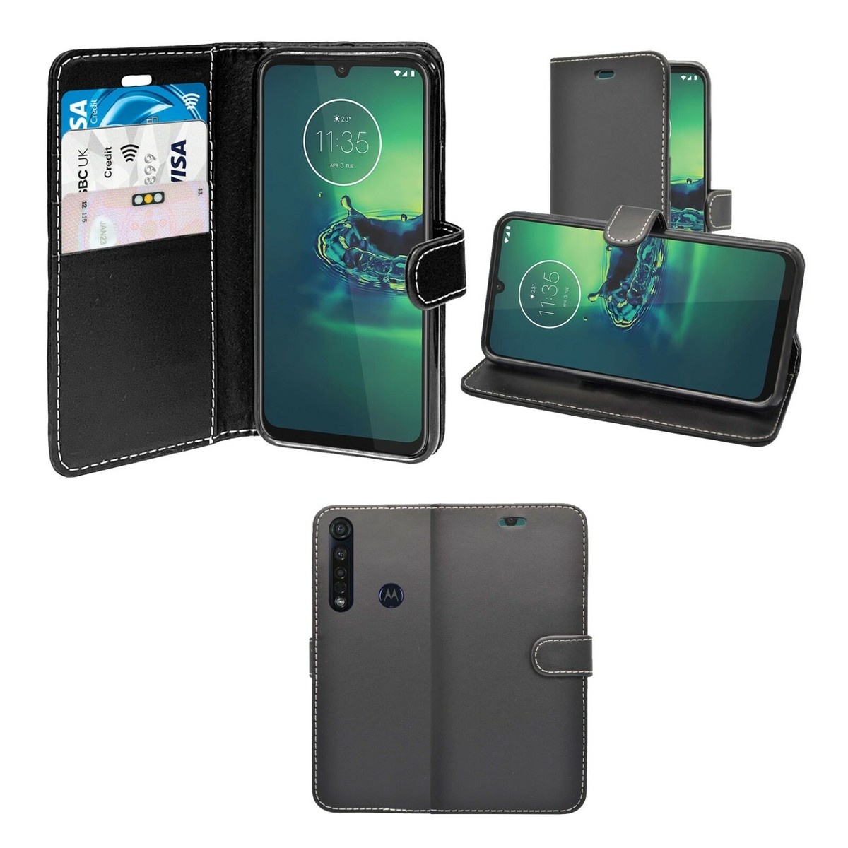 For Motorola G8 Plus Phone Case Wallet Flip PU Leather In Various