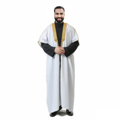 men elegant abaya dress Men's Abaya Full Sleeves in Coffee