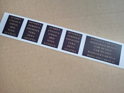Name decals For Hornby Pullmans VSOE British Pullman train OO Gauge