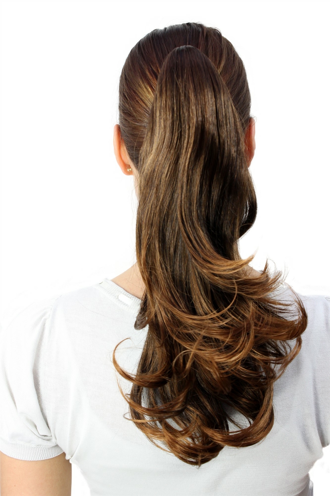Hairpiece Ponytail Smooth Brown Medium Length Ponytail Butterfly Clip 40