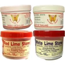 1 Pack - Red or White Lime Stone Paste (Brand Varies) – Product of Thailand