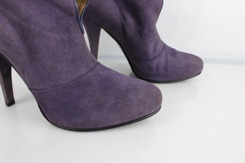 Bottines Maison ERNEST en daim violet T 37,5 bon état - Photo 2 sur 14