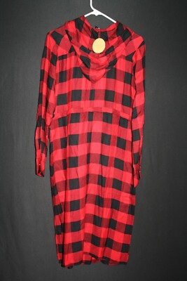 Thread Story Dress Black Red Buffalo Plaid Hoodie Size Medium