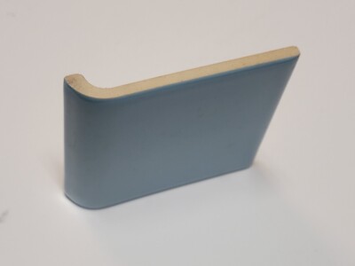 Vtg. 1 pc. Ceramic MUDCAP Edge Tile 4 1/4'' Sq. Light Sky Blue Glossy NEW NOS