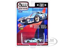 1966 FORD GT40 RHD #1 LIGHT BLUE 1/64 DIECAST MODEL CAR BY AUTO WORLD CP7921