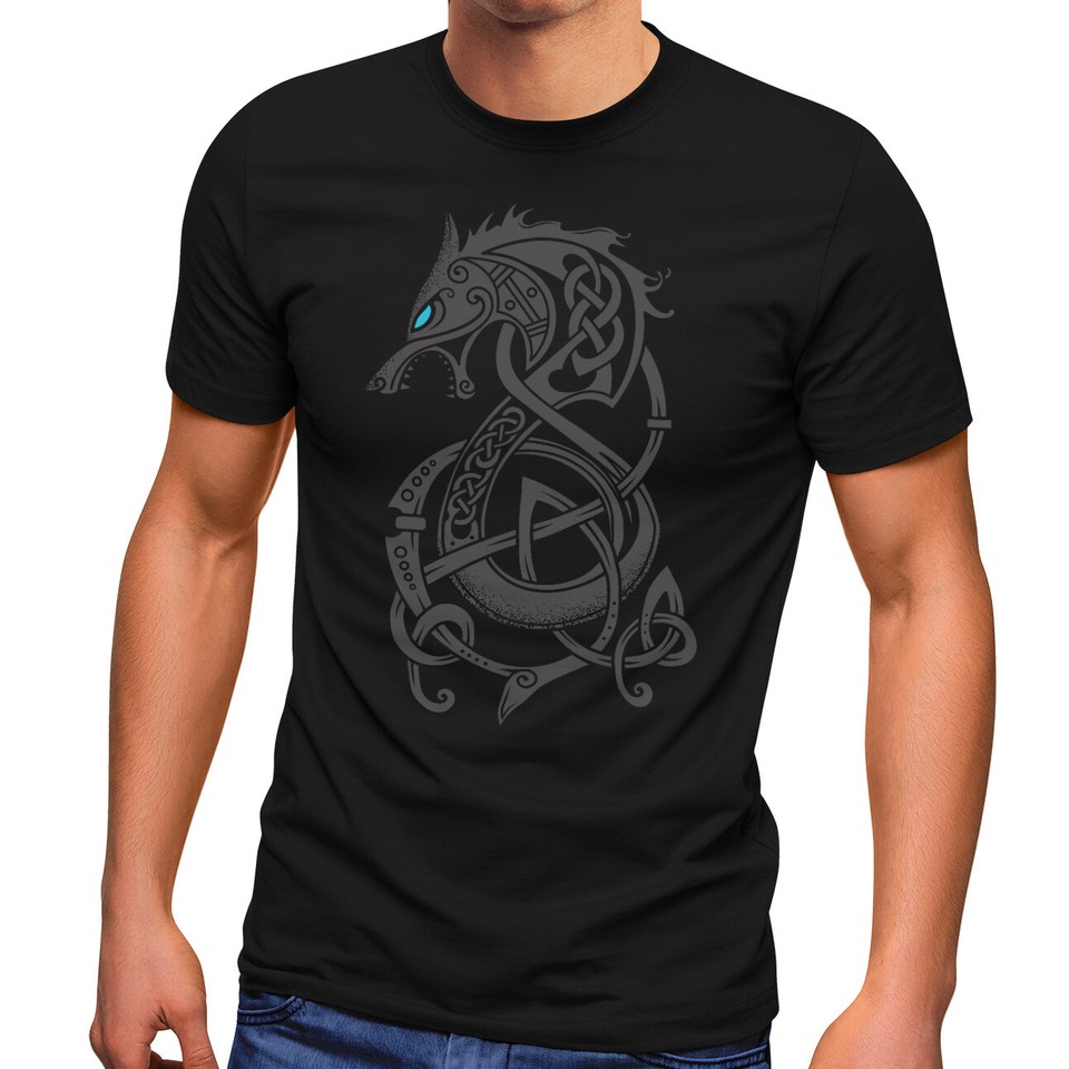 Herren Shorts Wikinger Design - 3D Fenrir Wolf Druck Cargohose Für Sommer