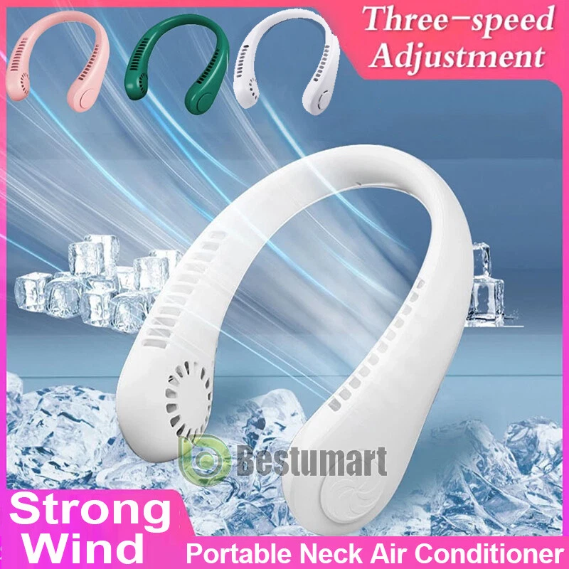 USB Portable Hanging Neckband Cooling Air Cooler Wearable Fan Air