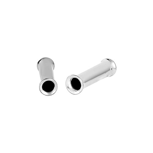Paire de boucles d'oreilles en acier chirurgical PVD argent double évasement boucles d'oreilles jauges bouchons - Photo 22/108